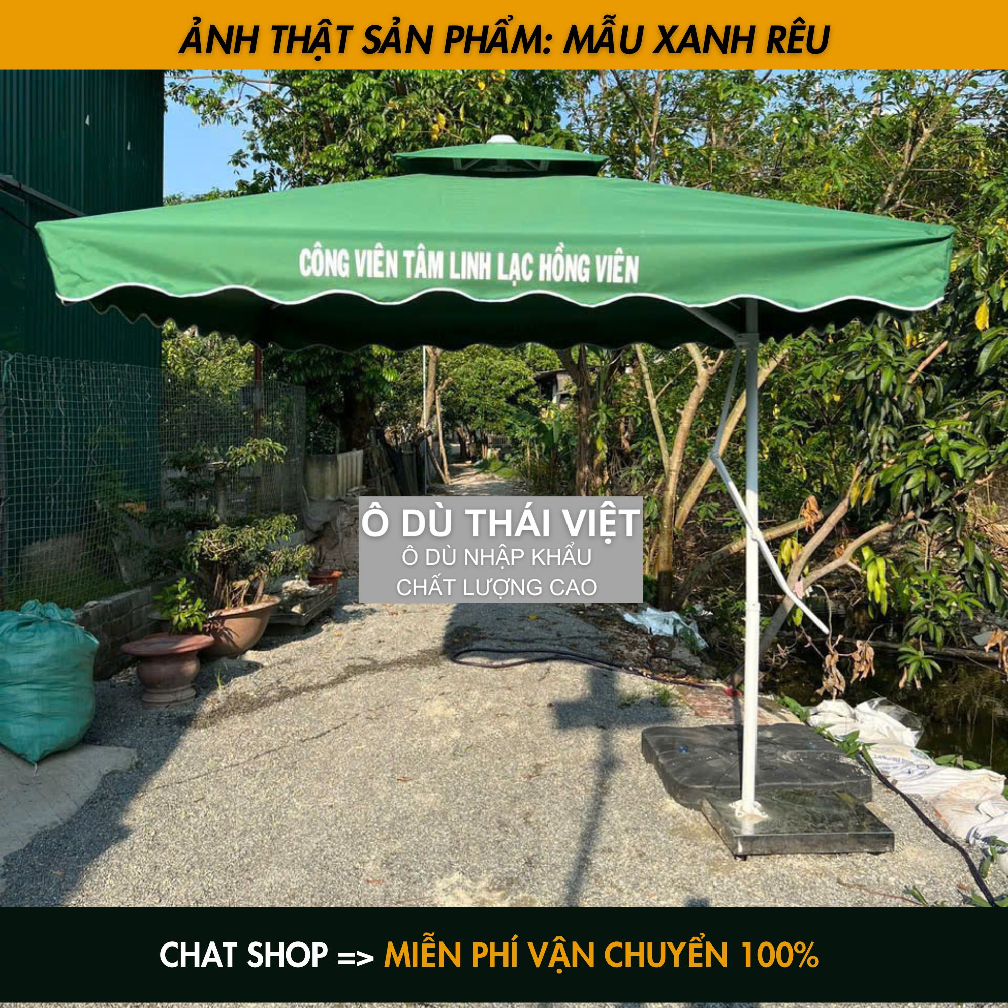 Dù che lệch tâm vuông ngoài trời rộng 2,5x2,5m HÀNG NHẬP KHẨU CAO CẤP vải dù polyester chống thấm tuyệt đối_thumbnail_3
