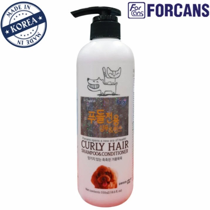 Curly Hair - Dầu gội và xả dành cho chó lông xoăn Pet Forcans 550ml