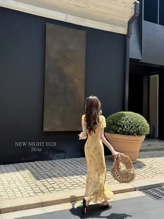 Lucas - Váy hoa cổ tim đan chéo cộc tay chân xòe dáng maxi NEW NIGHT_thumbnail_6