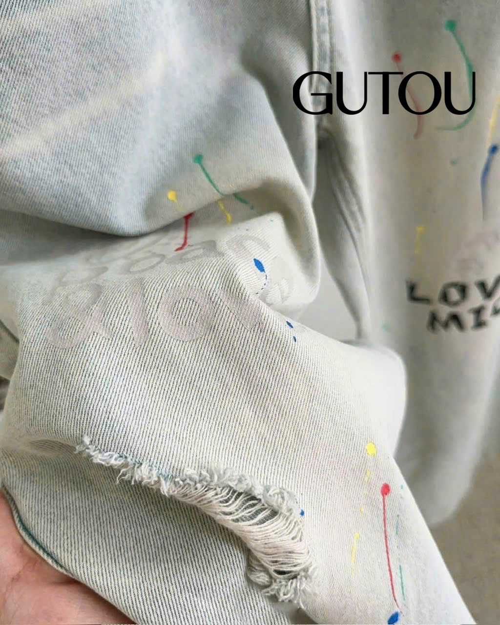 [ GUTOU ] Quần Jean Suông Poace & Love_thumbnail_6