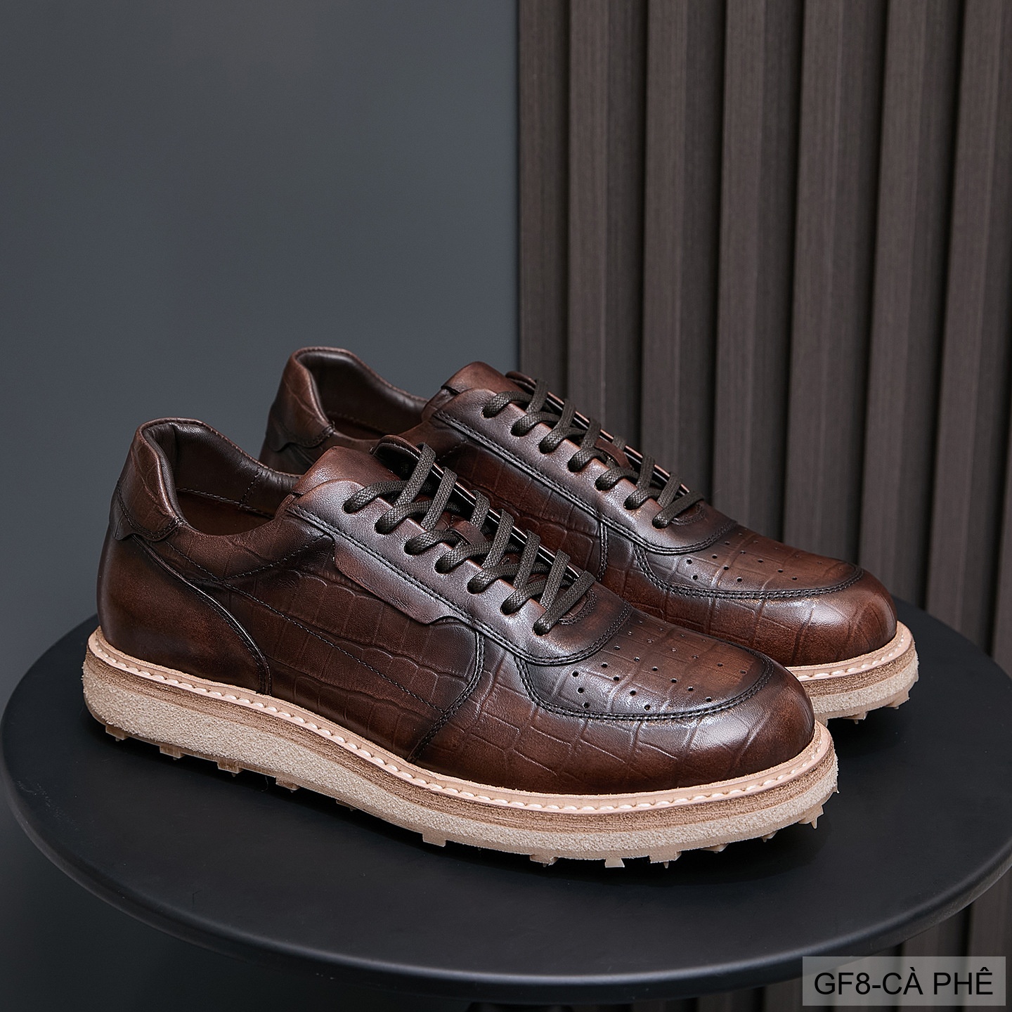 GF8 - Giày thể thao nam cổ thấp da bò họa tiết cá sấu đế Goodyear phong cách casual_thumbnail_18