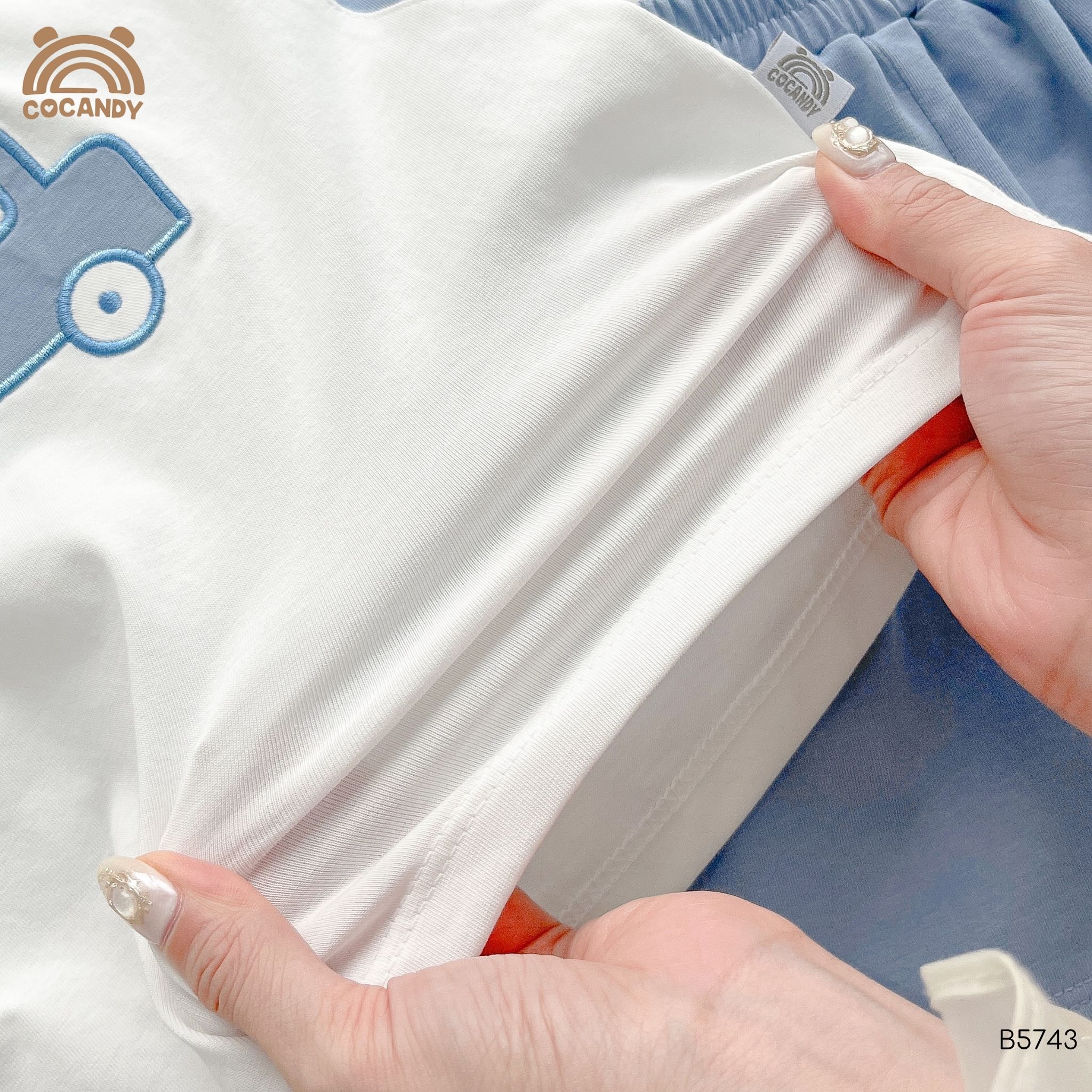 Bộ sát nách XANH DƯƠNG phối trắng hình ô tô_thumbnail_3