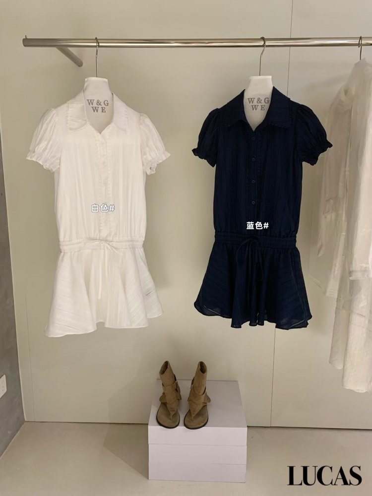 Set áo thô thêu cổ đức cộc tay + chân váy xòe cạp nơ dáng ngắn WGWE_thumbnail_1