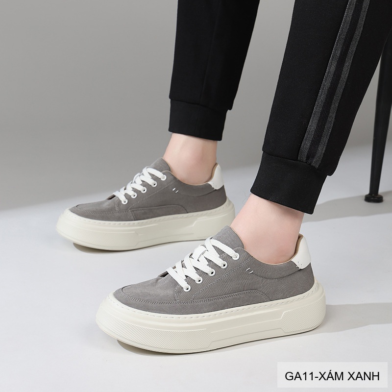 GA11 - Giày vải nam Lin Sen kiểu Hàn, đế mềm nhẹ, thoáng khí, màu Xám Xanh & Đen_thumbnail_2