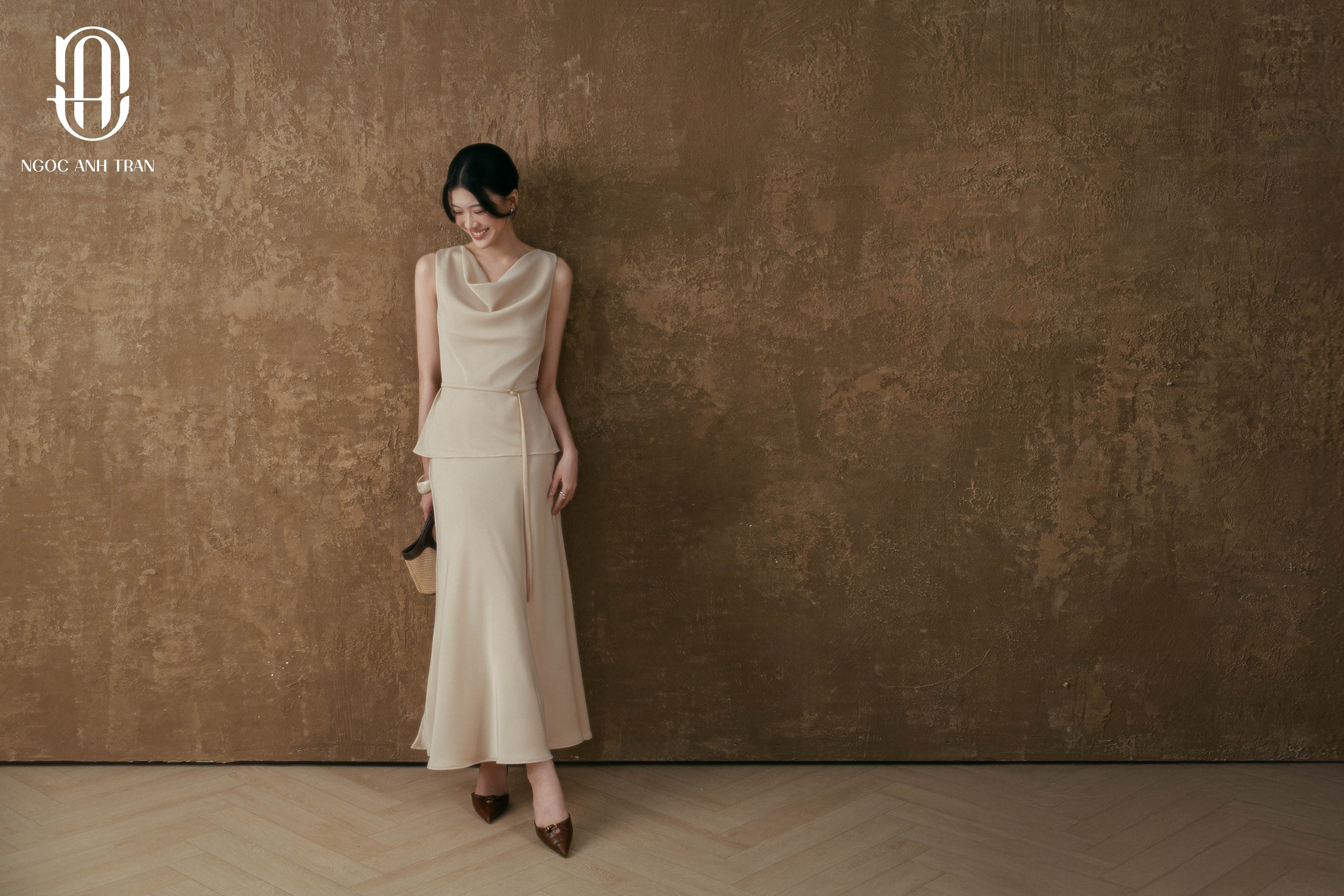 CV271- Chân váy lụa dài cạp liền