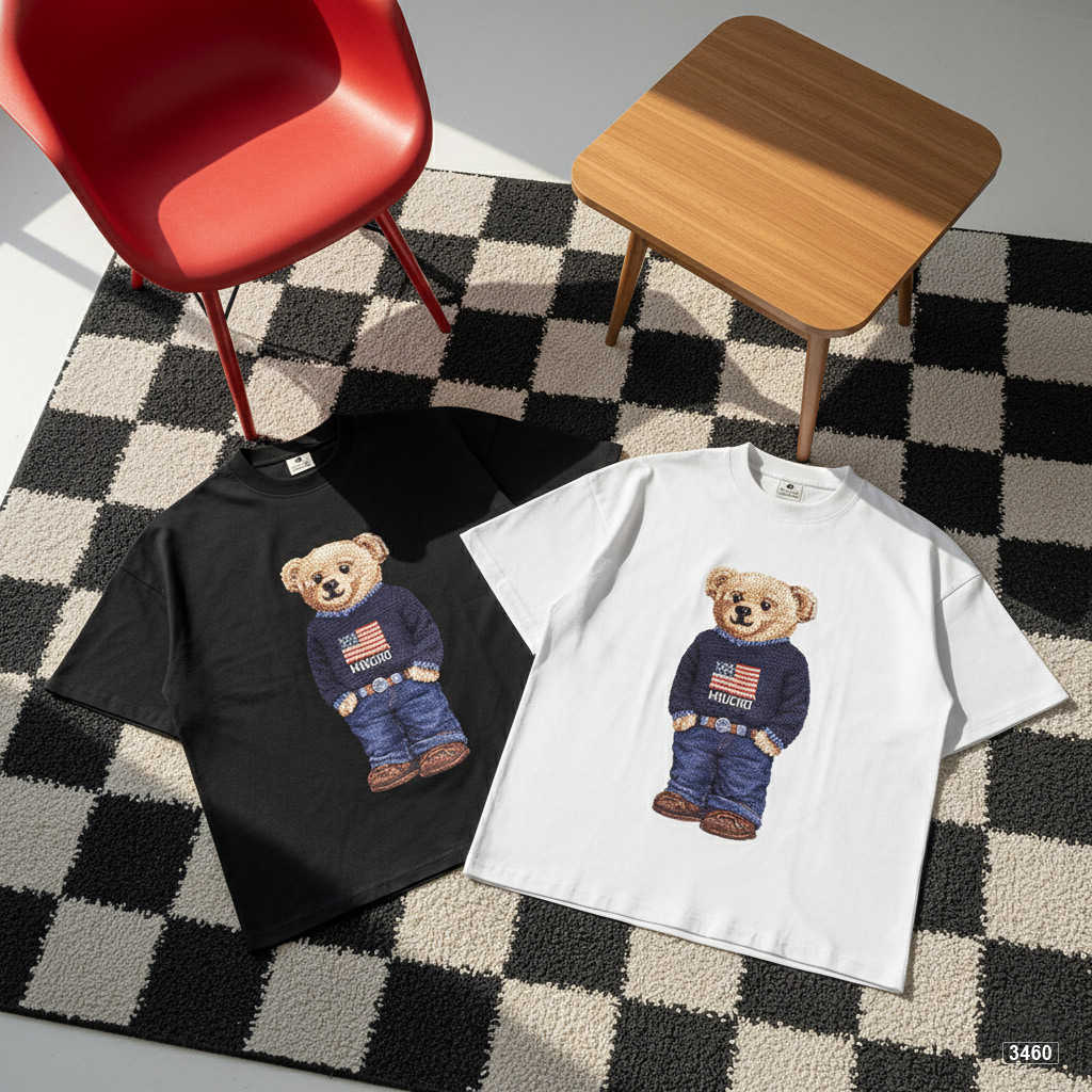 Áo thun boxy nam nữ Teddy đứng form Miucho 3460_thumbnail_5