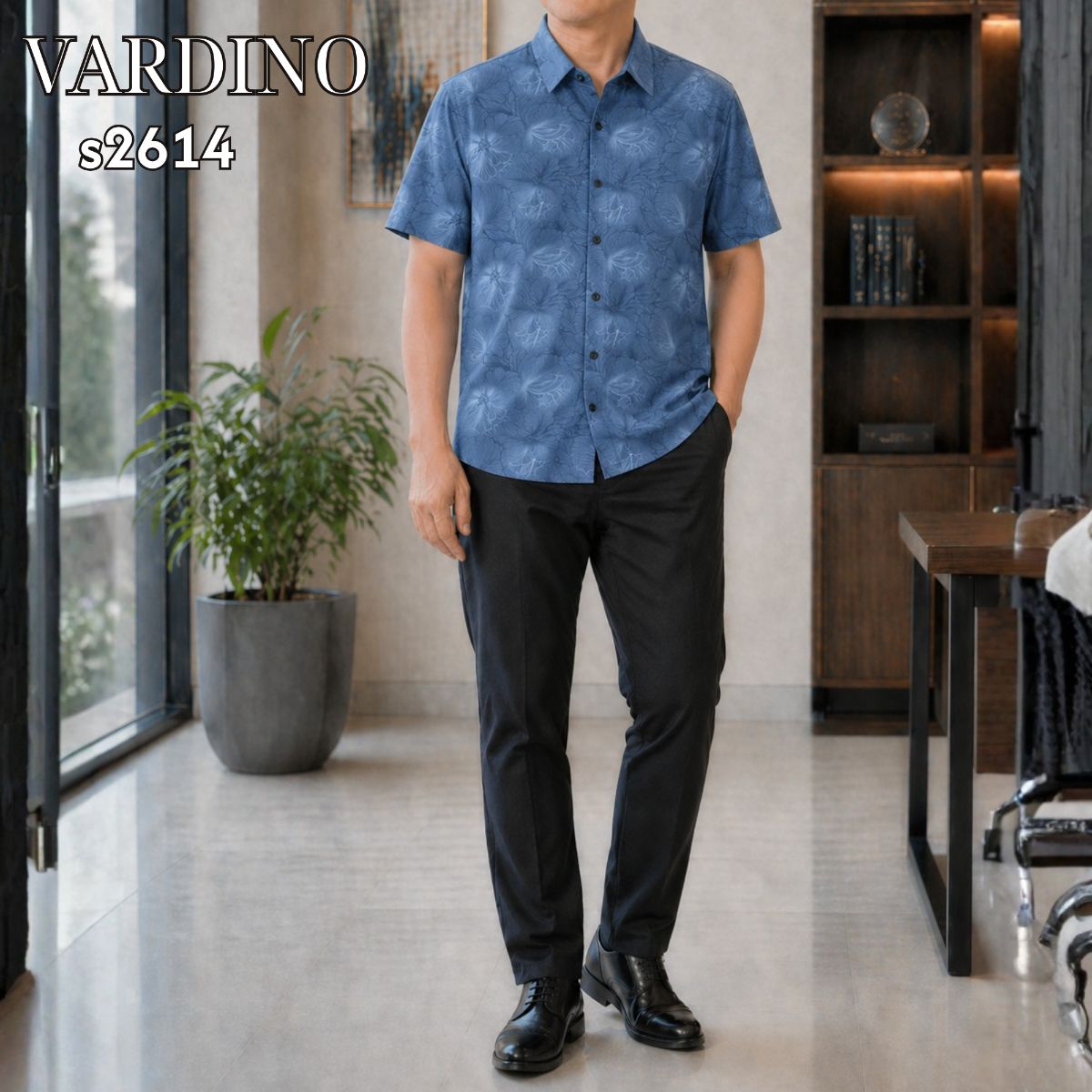 Sơ mi hoạ tiết Vardino S2614