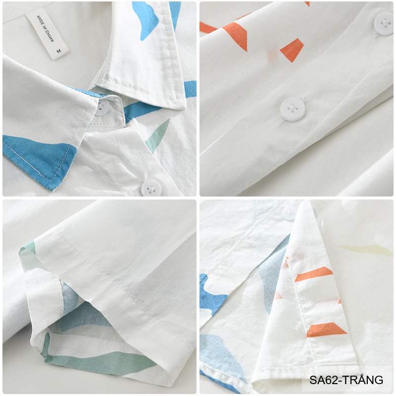 SA62 - Áo Sơ Mi Nam Tay Ngắn Phong Cách Nhật Bản In Hình Nghệ Thuật Chất Cotton Thoáng Mát_thumbnail_8