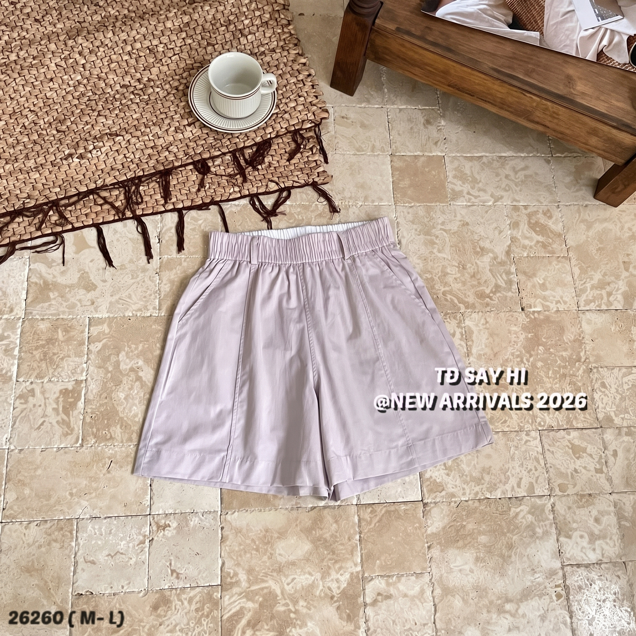 Short Kaki Nữ Trơn thô cạp chun PH.228 (B) (1451)