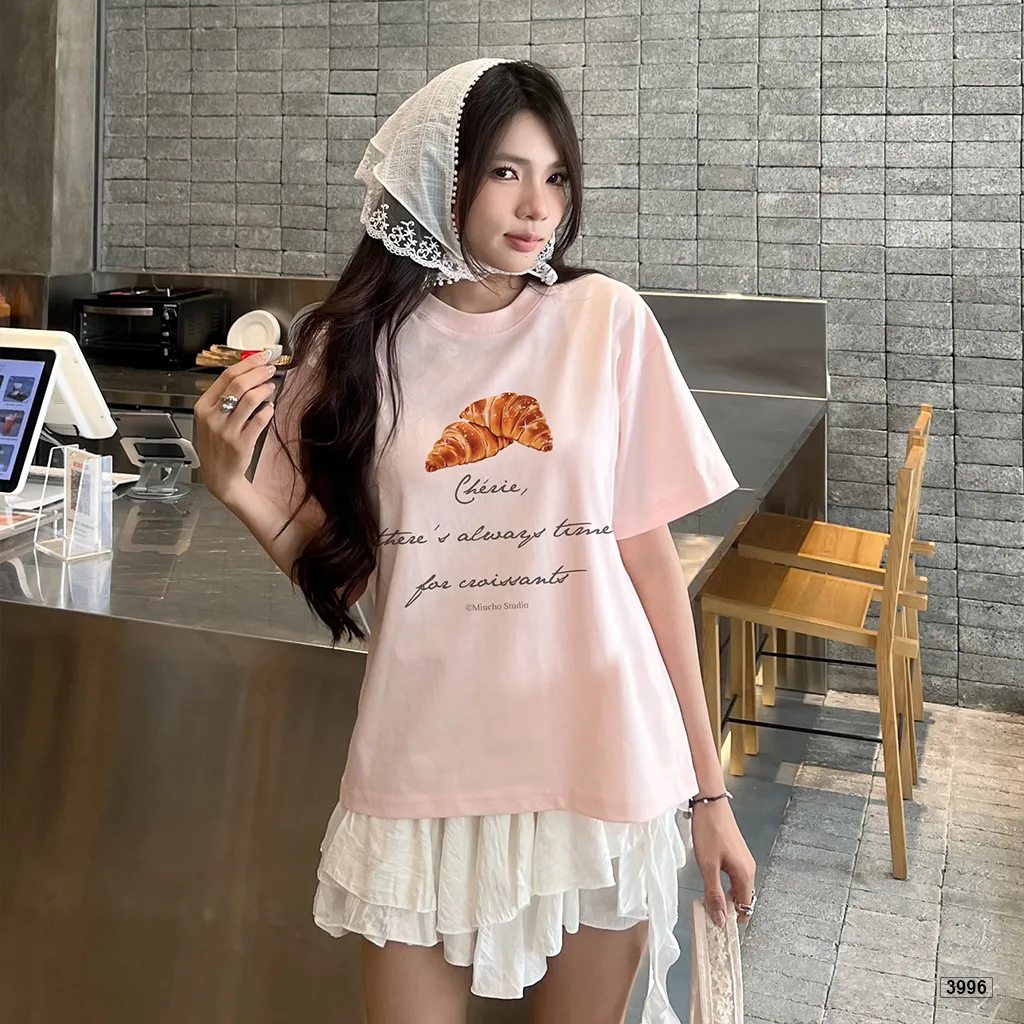 Áo thun boxy nữ in graphic Croissant đáng yêu Miucho 3996_thumbnail_5