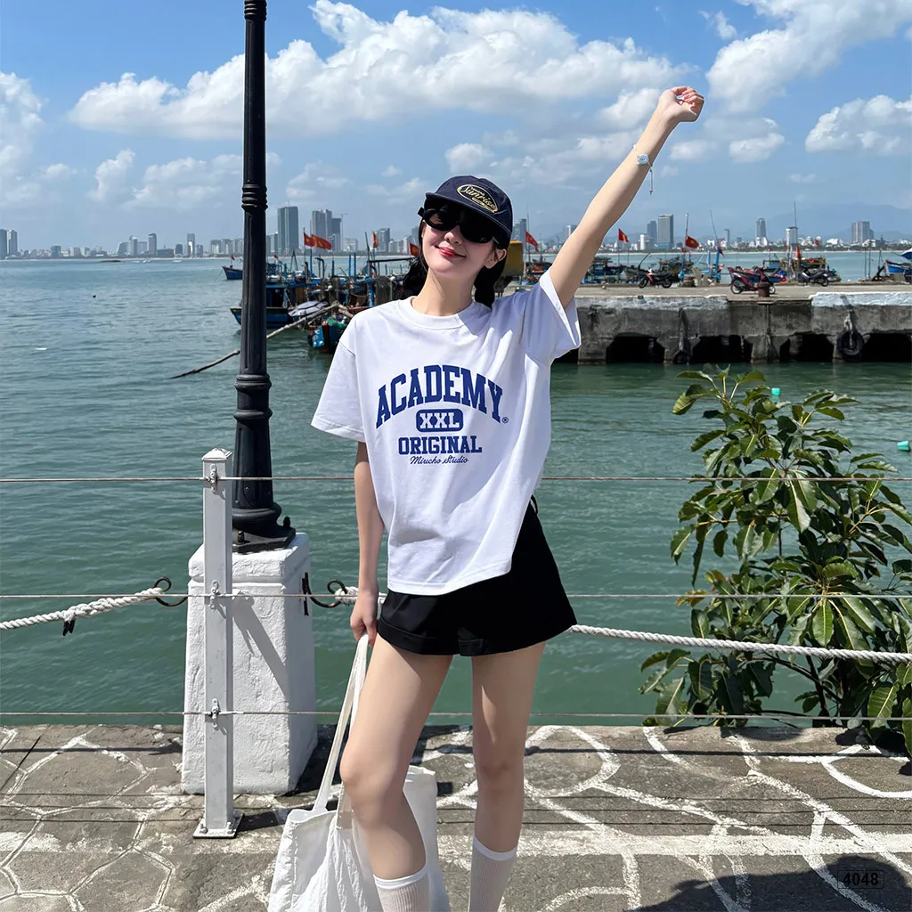 Áo thun boxy unisex dáng ngắn Academy Miucho 4048_thumbnail_4