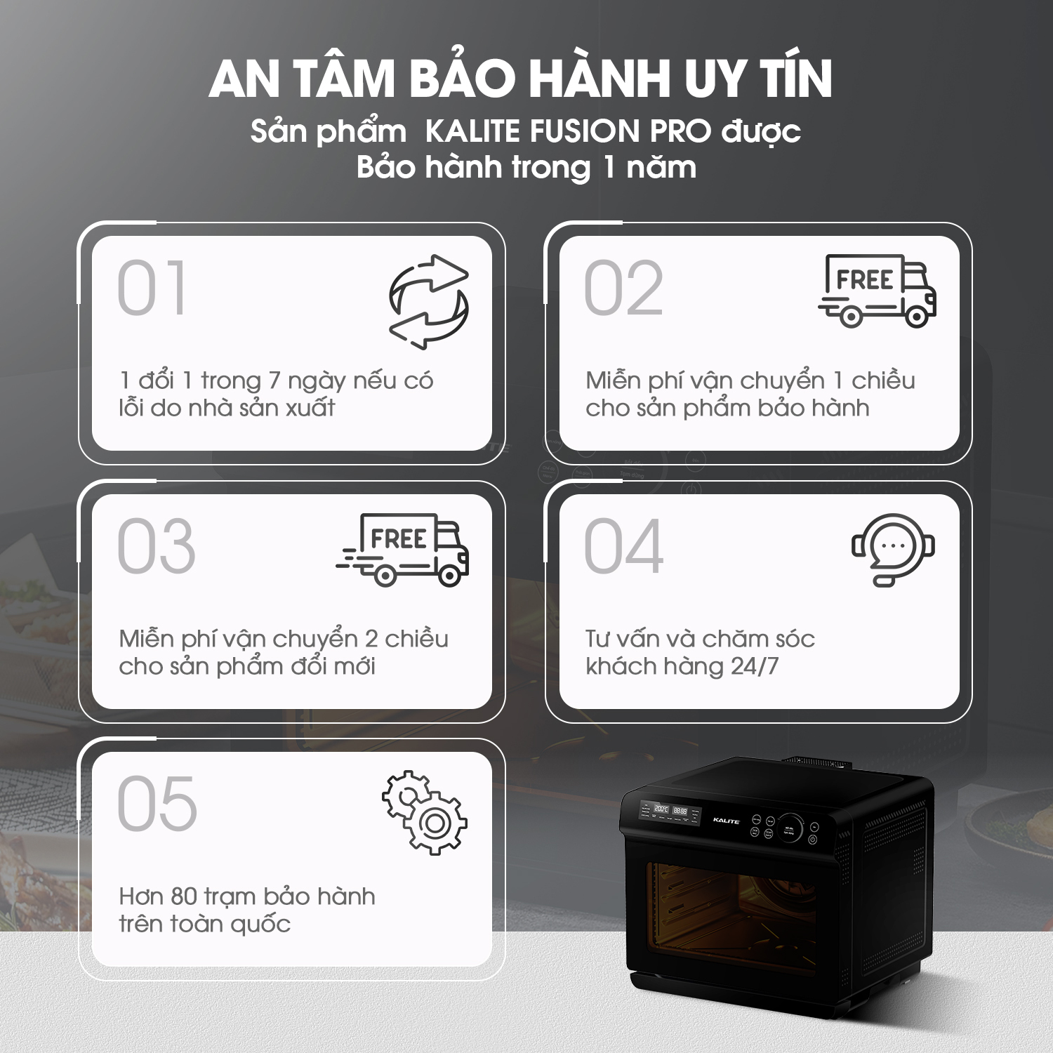 Nồi chiên hơi nước KALITE STEAM FUSION PRO, 4in1 chiên, hấp, nướng, rã đông, 20 lít_thumbnail_12