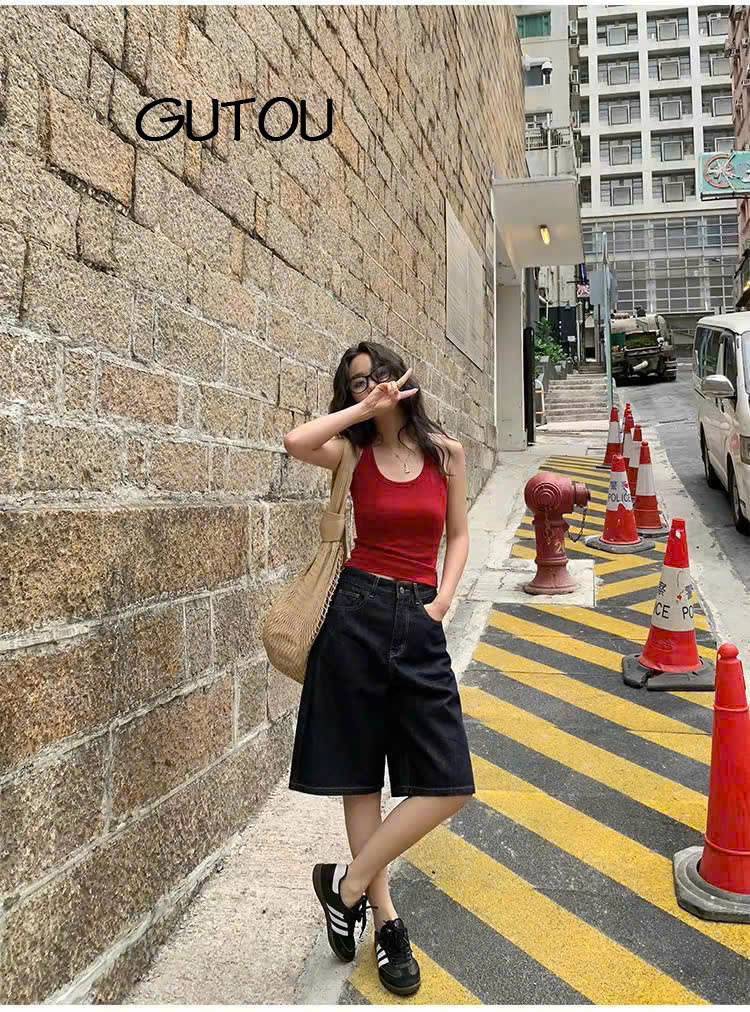 [ GUTOU ] Quần Jean Lửng New Basic