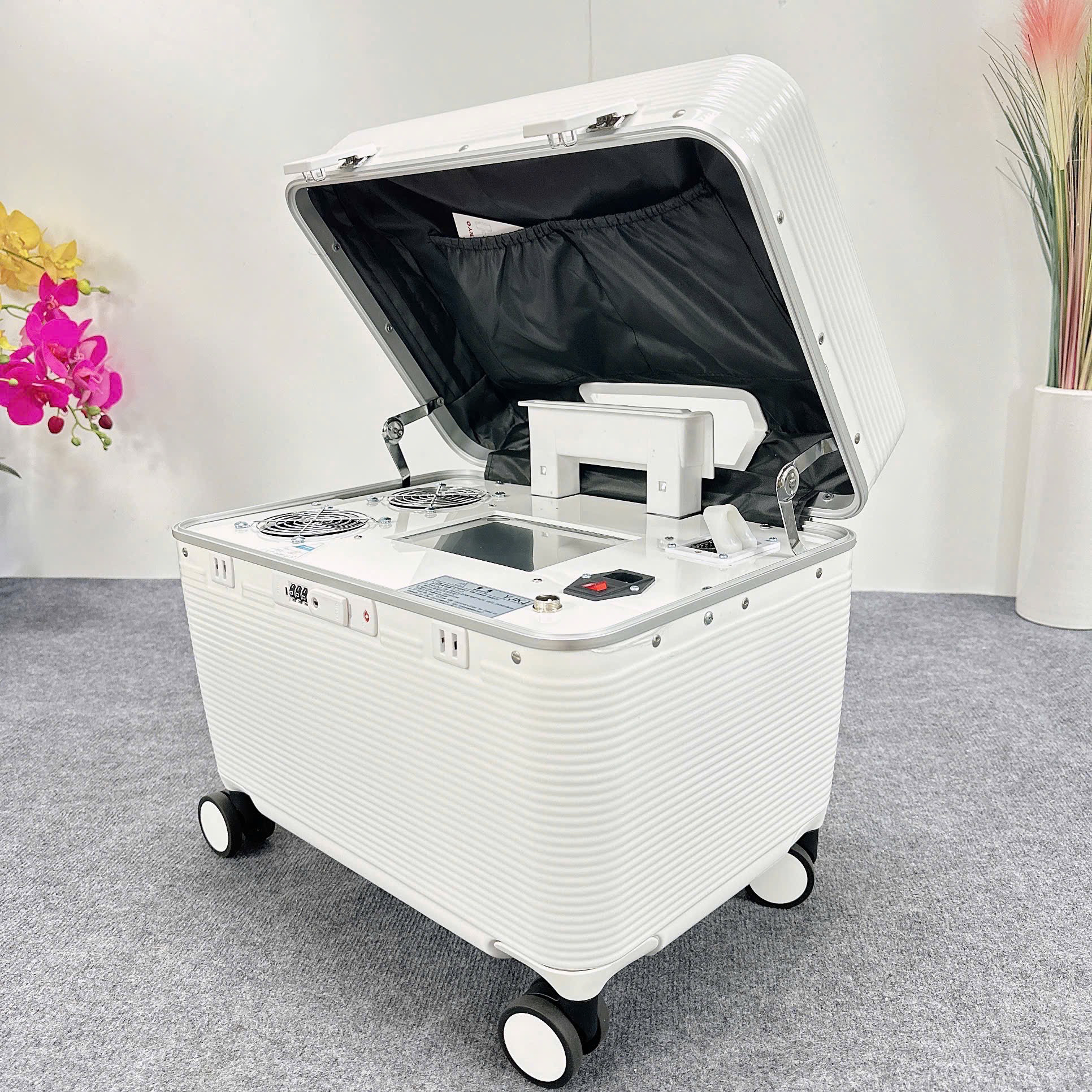 Máy laser vali ( 2 quạt) - trắng