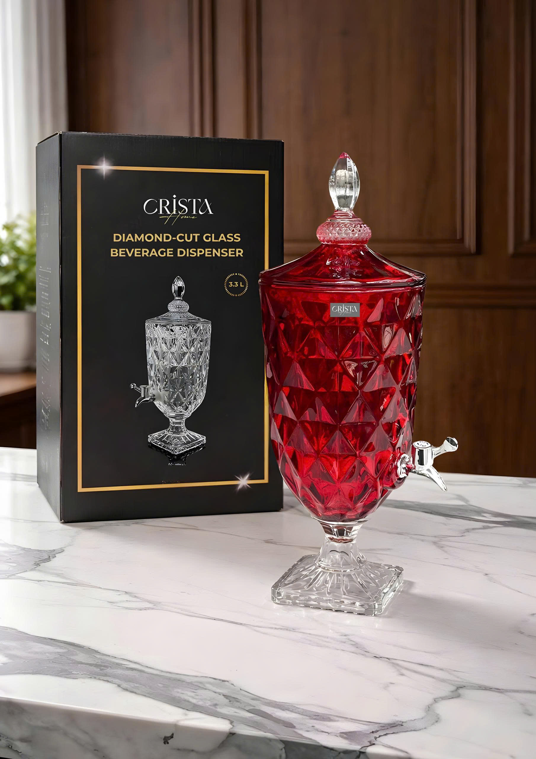 Bình thuỷ tinh vân kim cương có vòi 3.3L Crista Home_thumbnail_7