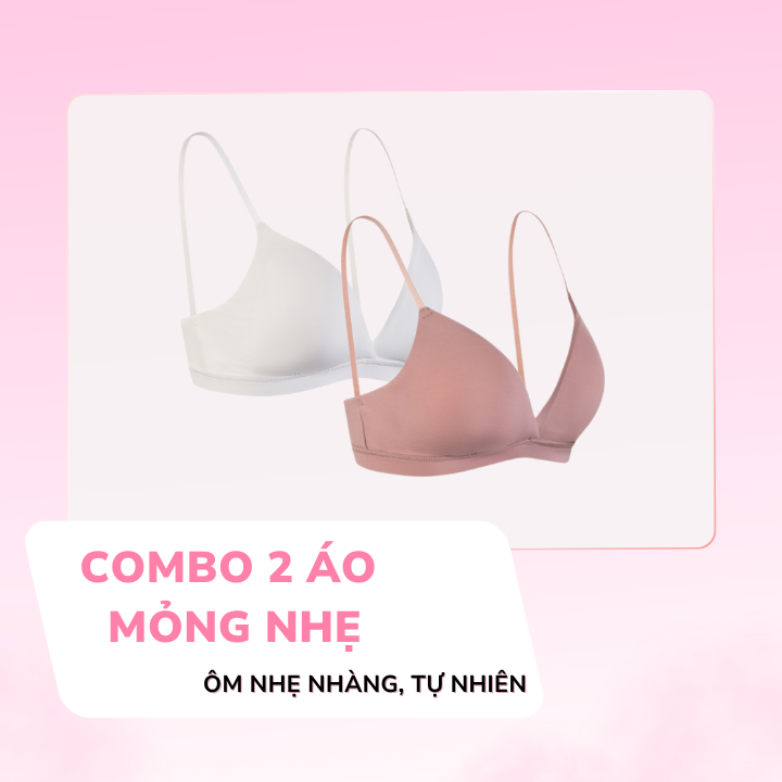COMBO 2 Áo Ngực LOC Basic Thun Lạnh Mút Rời