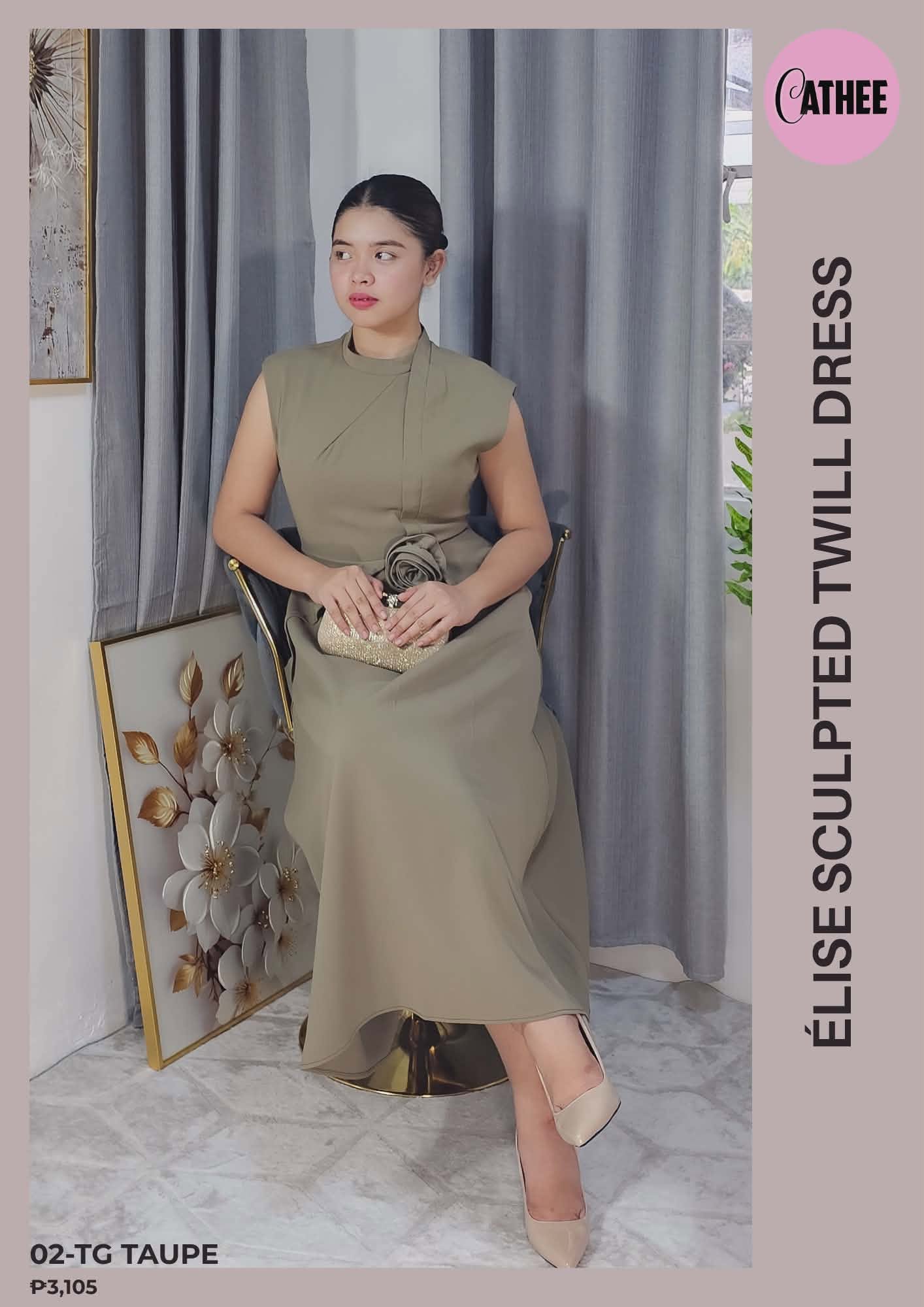 Élise Sculpted Twill Dress_thumbnail_2