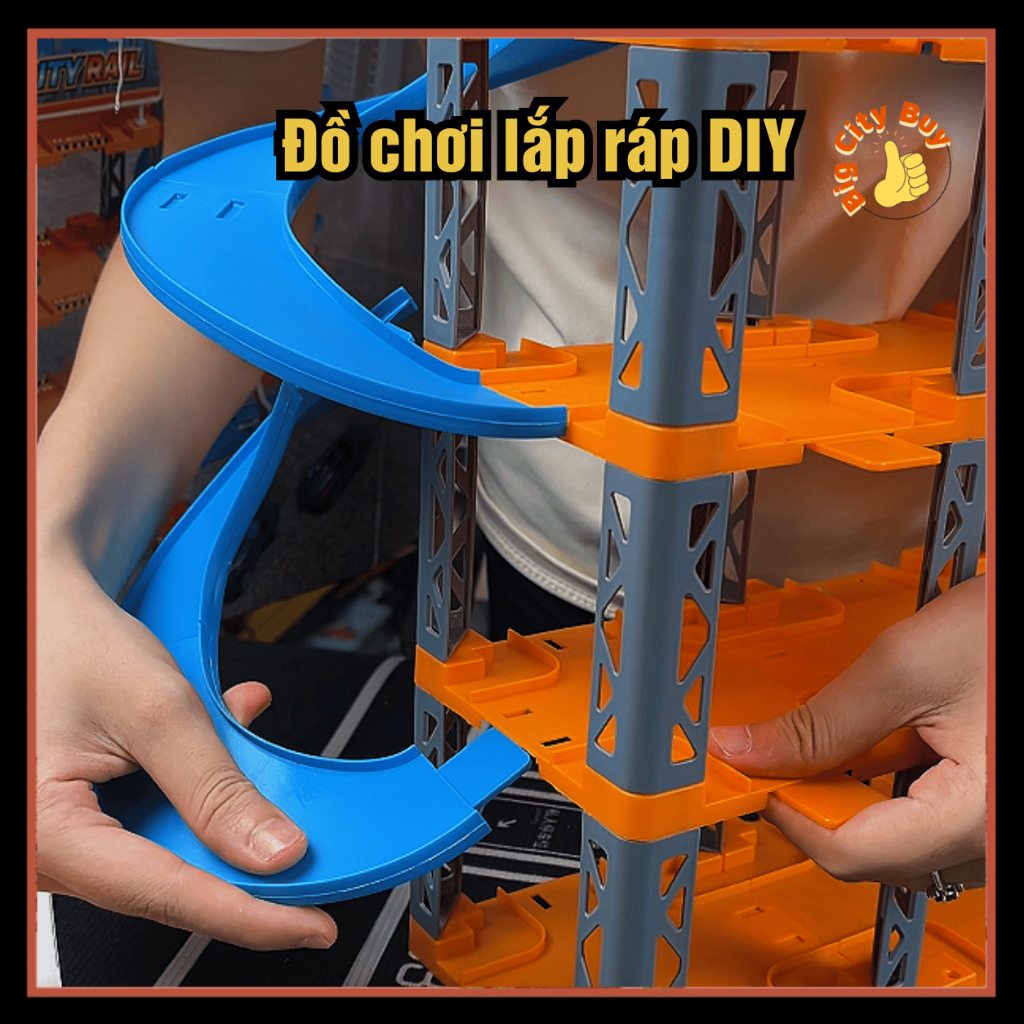 Bãi Đỗ Xe Gara Ô Tô 4 Tầng Cho Bé Kèm 4 Xe Cầu Trượt Đường Đua Phát Triển Tư Duy Sáng Tạo Đồ Chơi BigcityBuy 335BDX_thumbnail_3