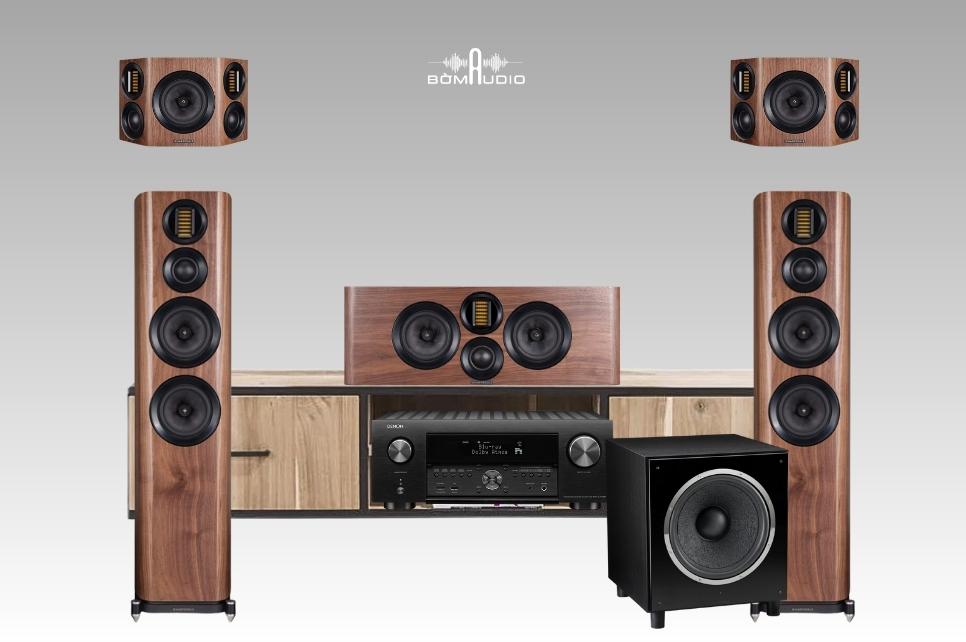 Combo Amply DENON AVC-X4700H + Front WHARFEDALE EVO 4.4 + Center WHARFEDALE EVO 4.C + Surround WHARFEDALE EVO 4.S + Sub WHARFEDALE SUBWOOFER SW-15 - B67