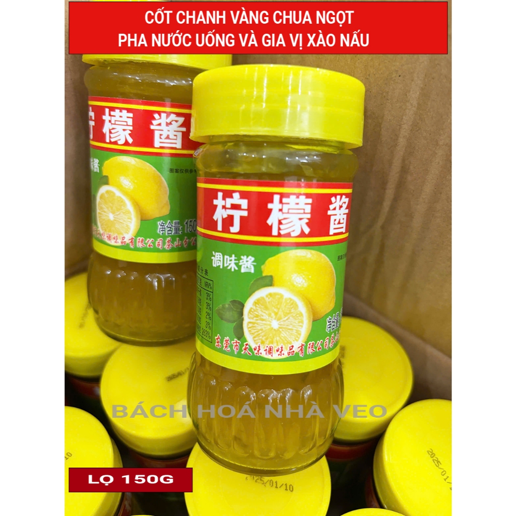 cốt chanh vàng nguyên chất, pha nước uống và làm gia vị xào nấu đa dụng, lọ 150g