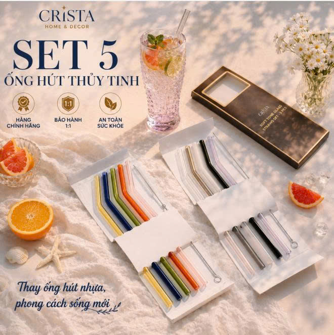 Bộ 5 ống hút thủy tinh màu pastel 23cm CRISTA HOME,_thumbnail_0