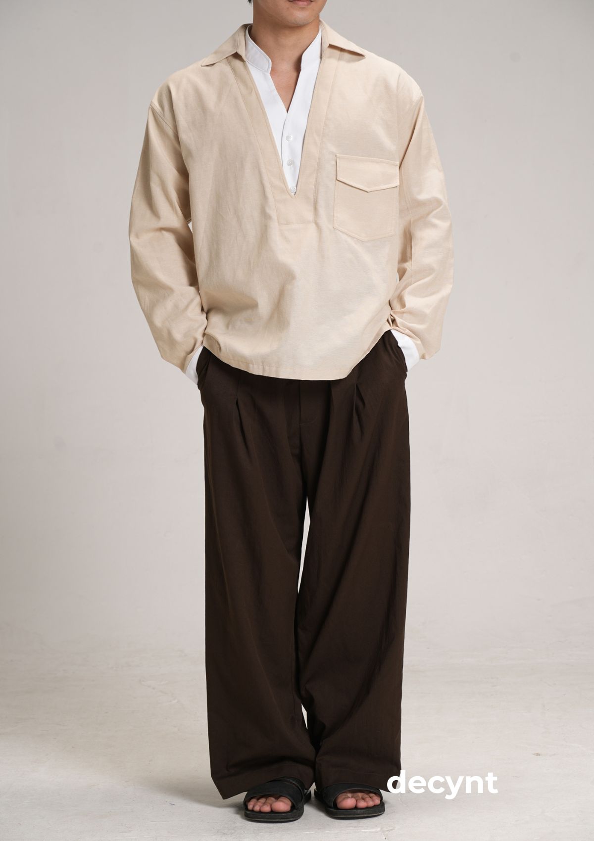 decynt Shirt 05 - Áo sơ mi phối layer chất liệu cotton pha_thumbnail_13