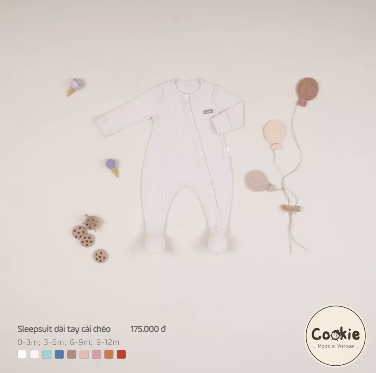 Sleepsuit cài chéo liền tất COOKIE_thumbnail_2