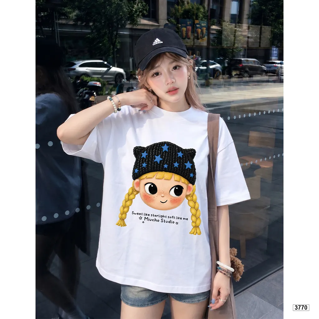 Áo thun boxy nữ Cartoon Girl đáng yêu Miucho 3770_thumbnail_6