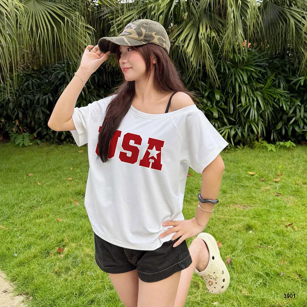 Áo thun nữ form rộng lệch vai street wear style Miucho 4091_thumbnail_3