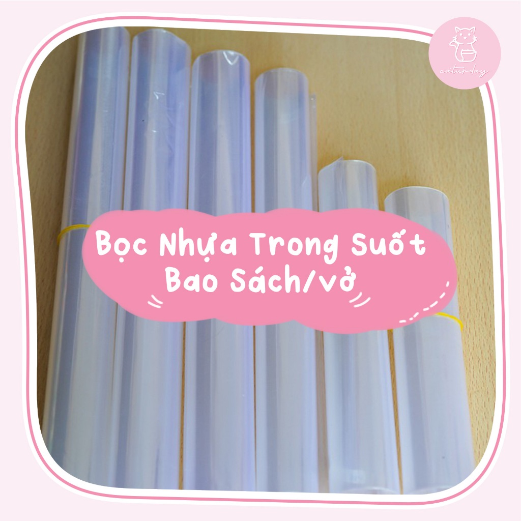 BỌC NHỰA TRONG SUỐT loại Dày bao các loại vở, SGK bọc nhựa bao sách các kích thước 26.7, 28.2, Bao Kiếng, Bọc Sách