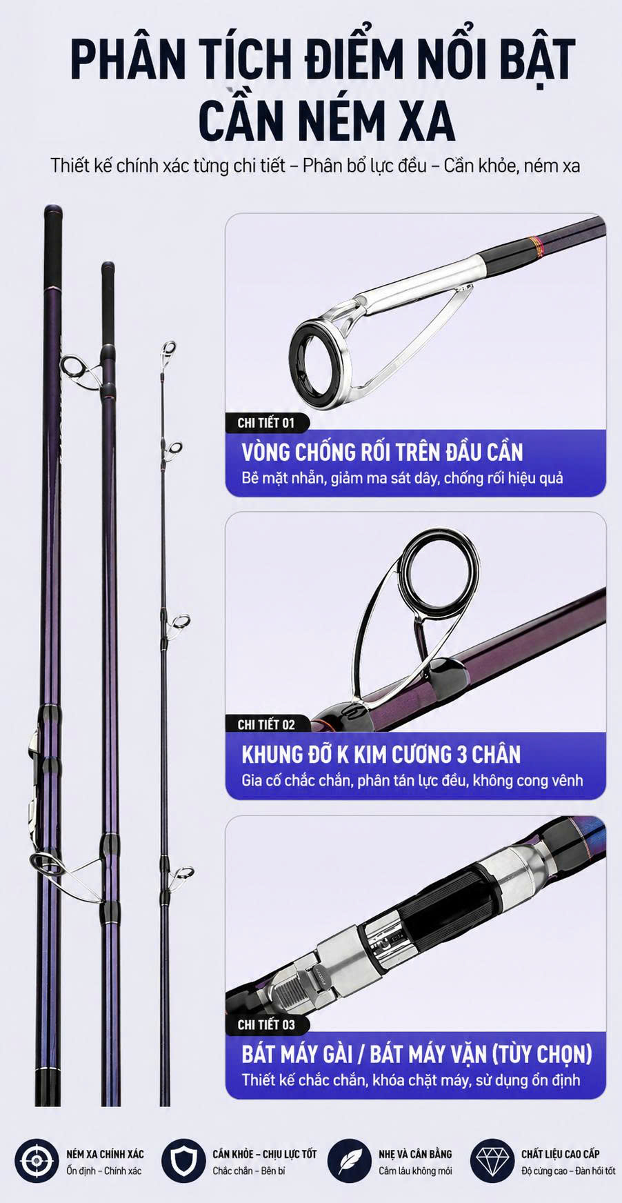 Cần Câu Xa Bờ Maris Expedition II 4.05M - 4.20M Carbon Siêu Cứng Chuyên Ném Xa Surfcasting_thumbnail_3