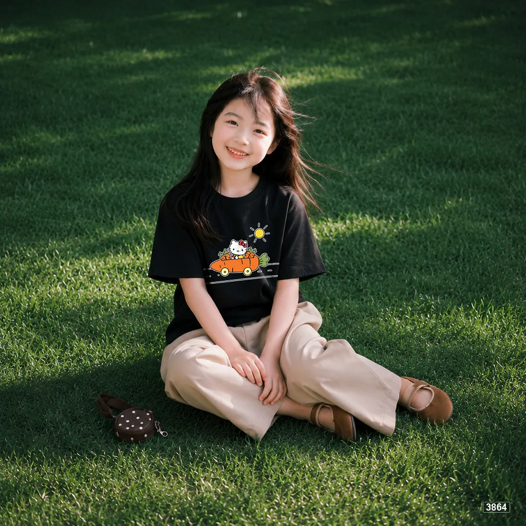 Áo thun bé gái form rộng Kittie Carrot Kado 3864_thumbnail_3
