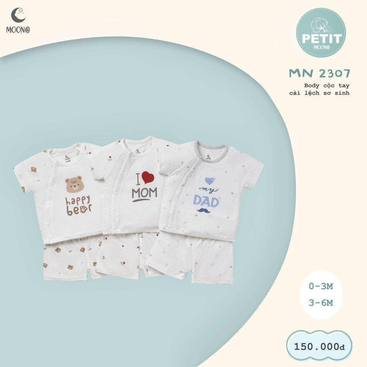 Bộ cộc cài lệch Happy Moon