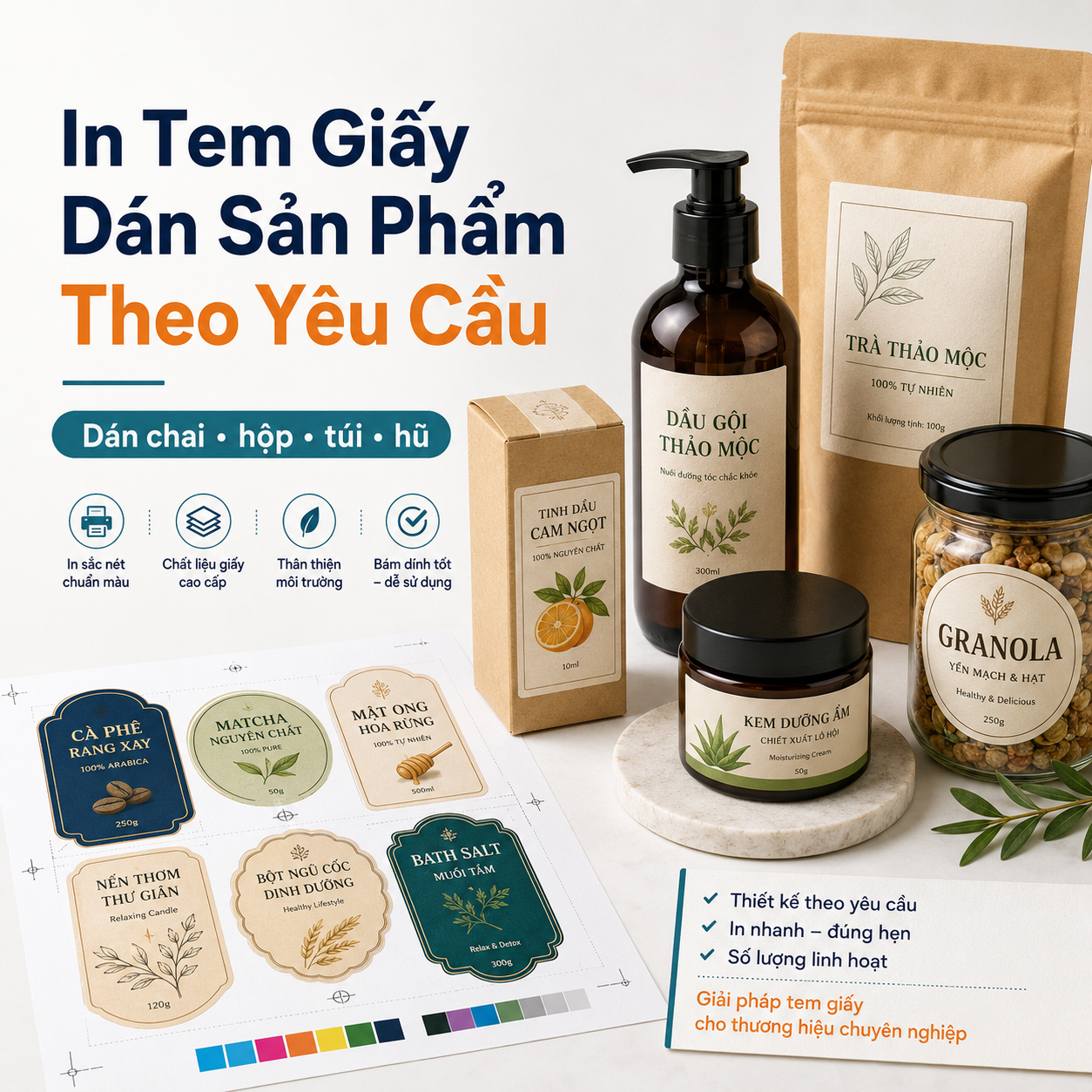 In Tem Giấy Dán Sản Phẩm Theo Yêu Cầu Tại TP.HCM