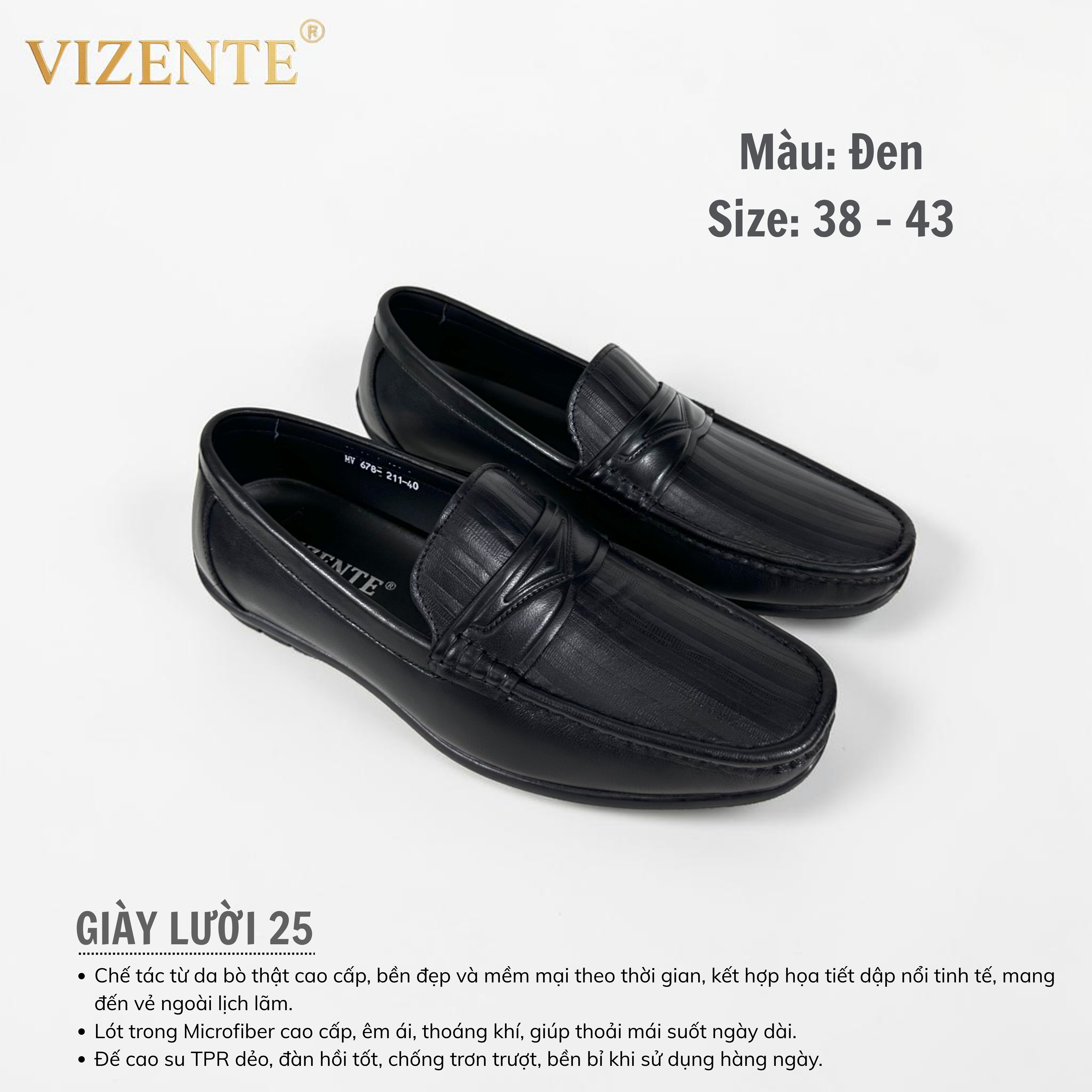Giày Lười Nam Vizente 25