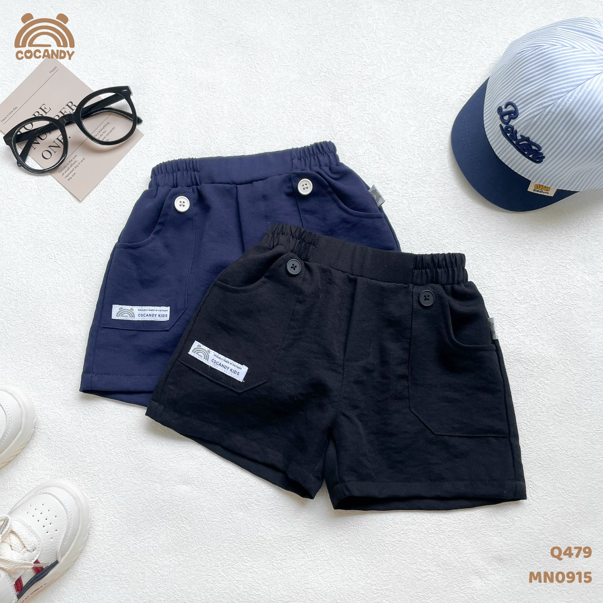 Quần cộc ĐEN 2 túi vát cúc tag CCD_thumbnail_3