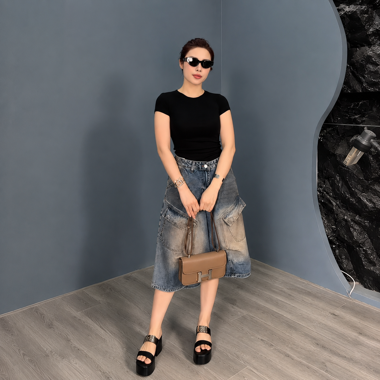 Set Áo thun trơn basic + Quần short jean