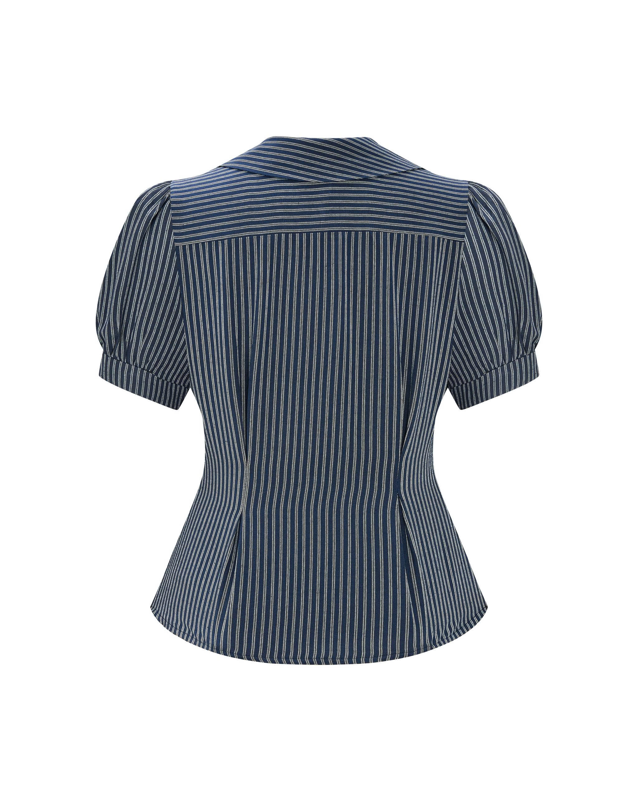 BIGSIZE NỮ - Áo sơ mi  tay phồng phối nút dành cho nàng béo 55-90kg V-AK110