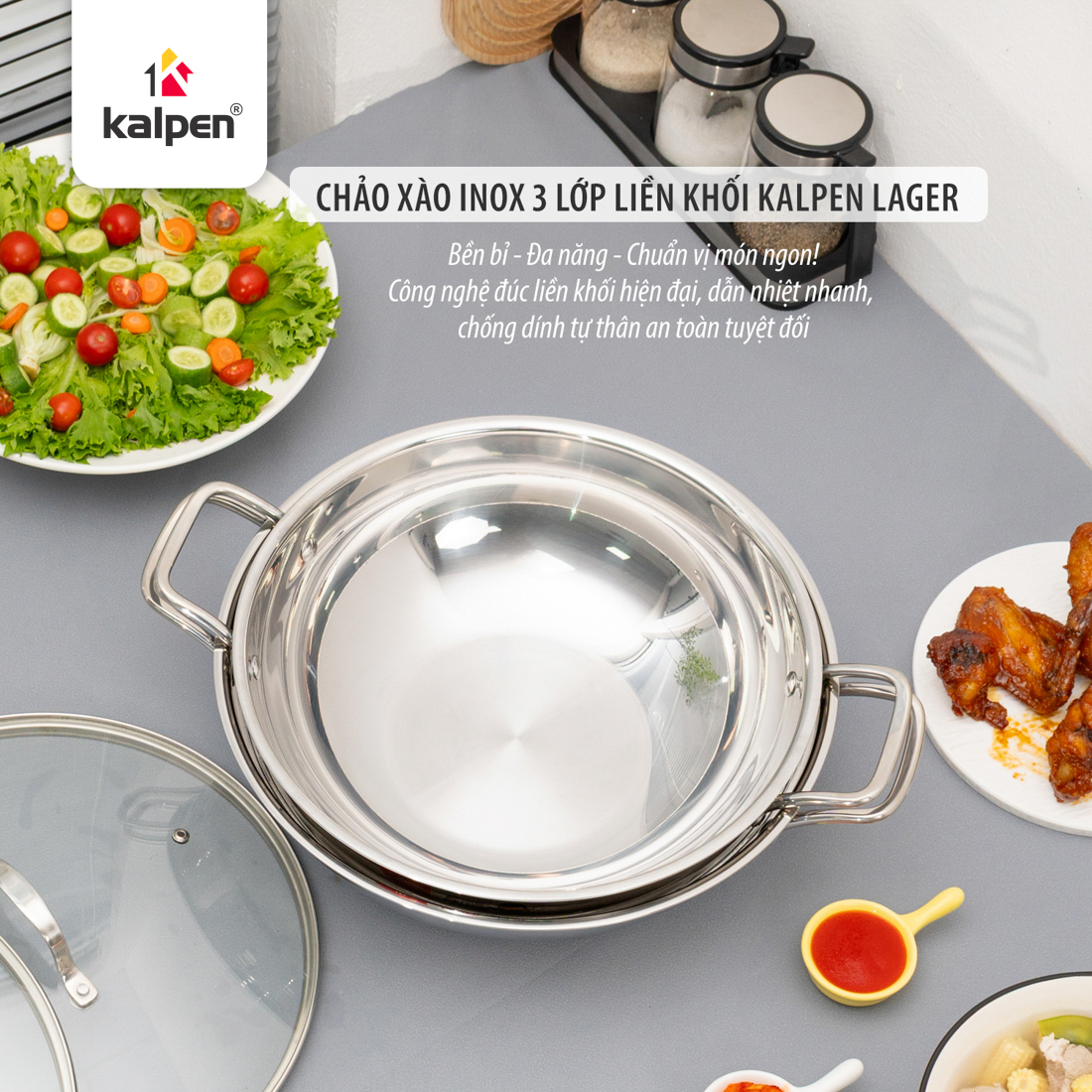 Chảo xào Inox 304 liền khối, có vung kính_thumbnail_5