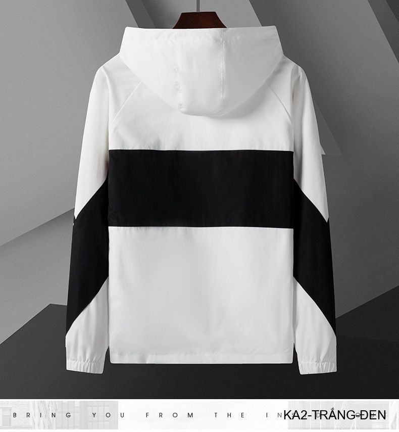 KA2 - Áo khoác nam phối màu thời trang, liền mũ, chống gió, phù hợp xuân thu_thumbnail_8