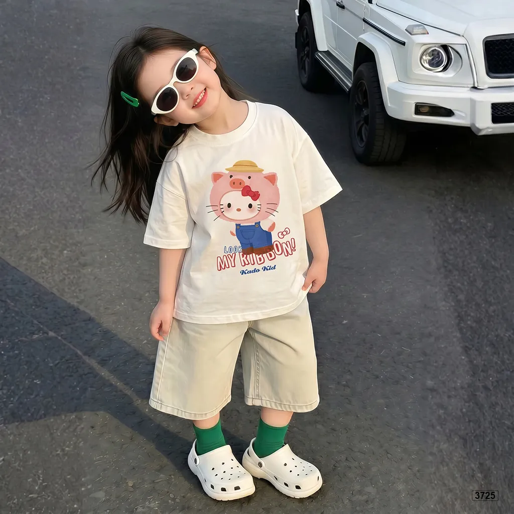 Áo thun bé gái kittie form rộng thoải mái Kado 3725_thumbnail_4