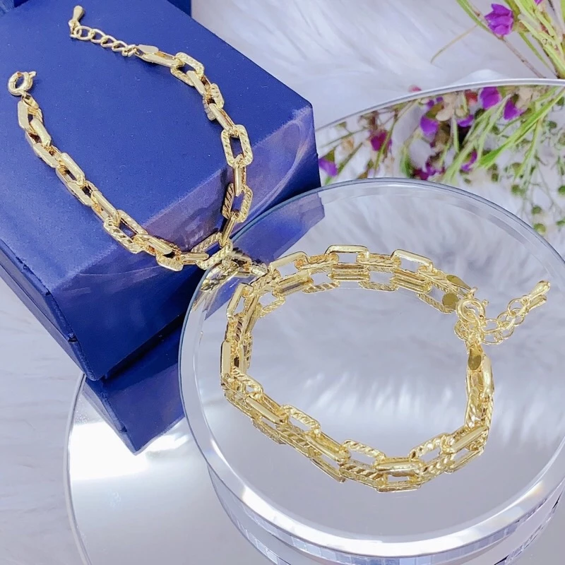 Lắc tay mắc xích vuông mạ vàng 18k siêu đẹp_thumbnail_5