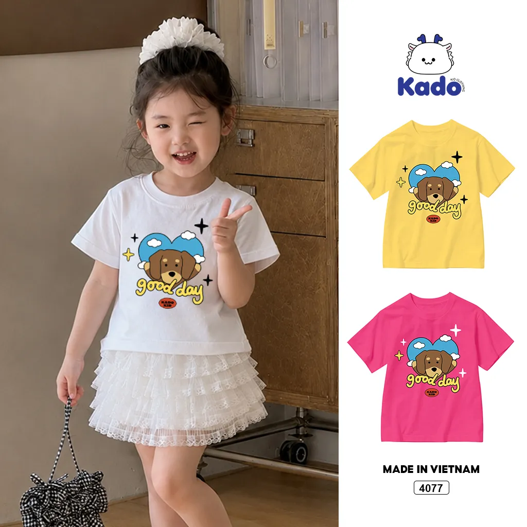 Áo thun bé trai bé gái Cún Poppy Kado 4077