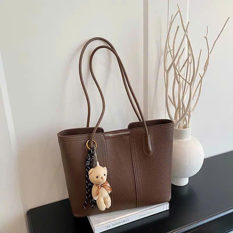 Túi Xách Nữ Cunbag Túi Tote Da Nữ Công Sở Đi Học Đựng Vừa A4 Cao Cấp Tặng Kèm Charm Gấu Teddy Dễ Thương CUN Style Hàn Quốc CUN810_thumbnail_2