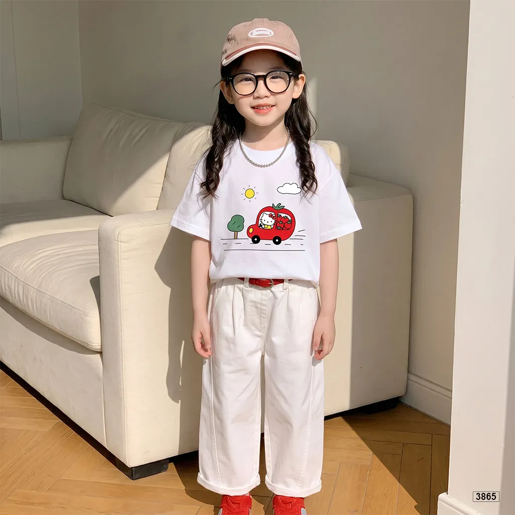 Áo thun bé gái form rộng Kittie Tomato Kado 3865_thumbnail_3