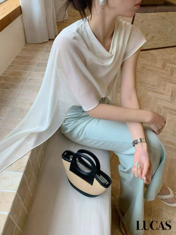 Áo sơ mi cổ đổ zile + khăn voan_thumbnail_1