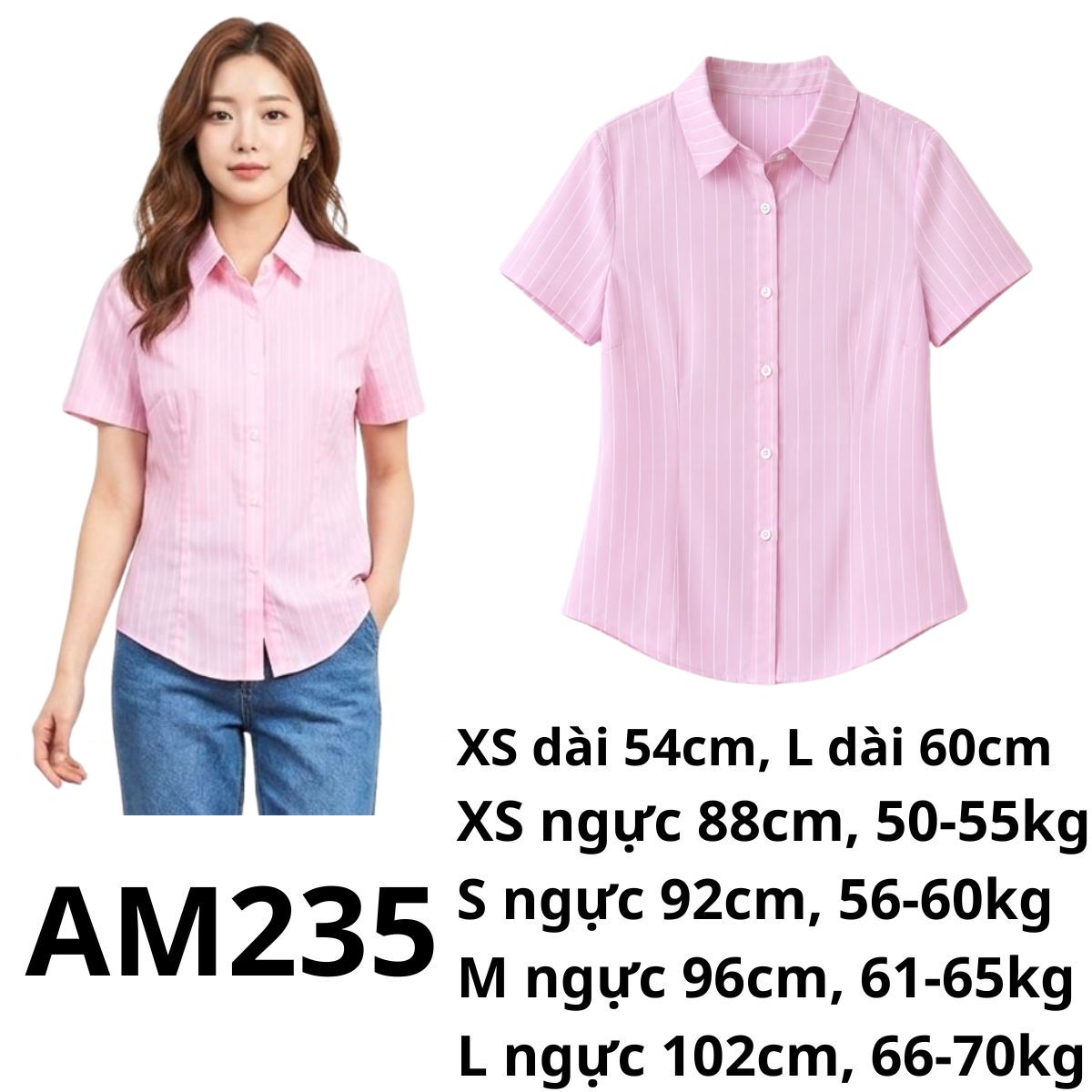 AM235 - Áo sơ mi hồng