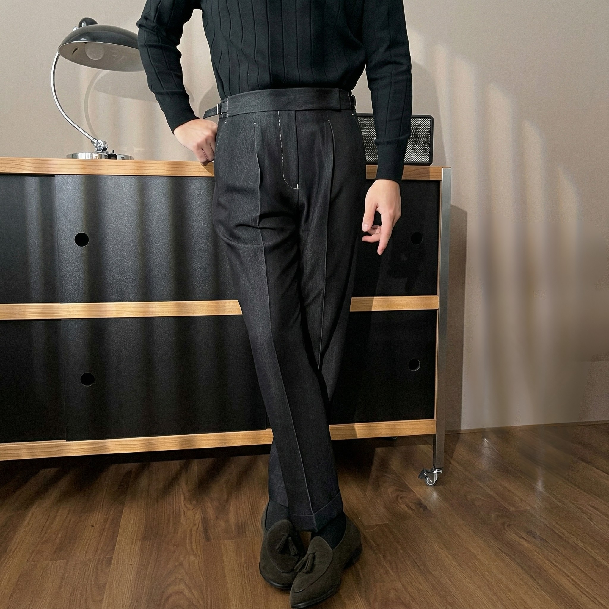 Quần Âu Sidetab Cạp Chun Denim_thumbnail_5