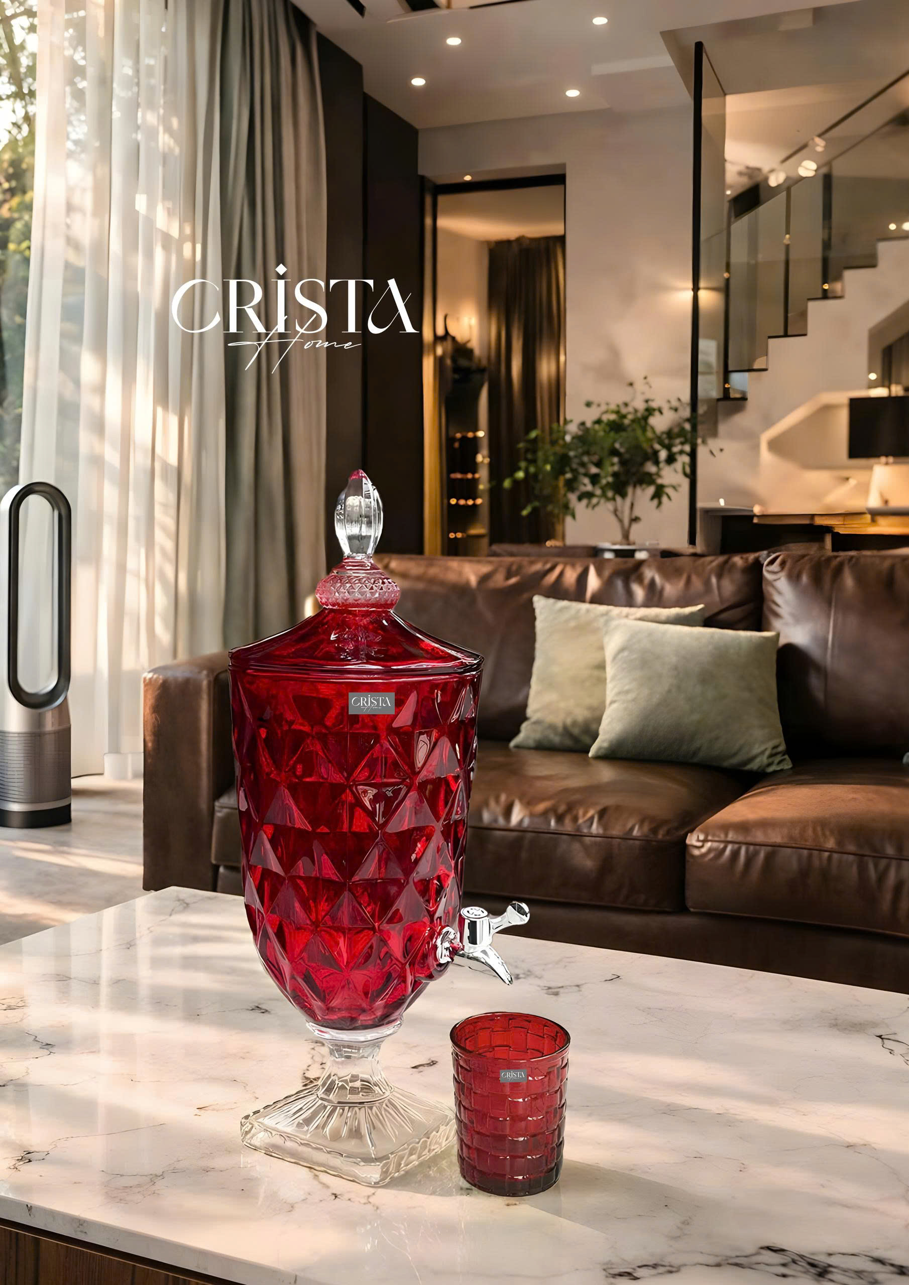 Bình thuỷ tinh vân kim cương có vòi 3.3L Crista Home_thumbnail_6