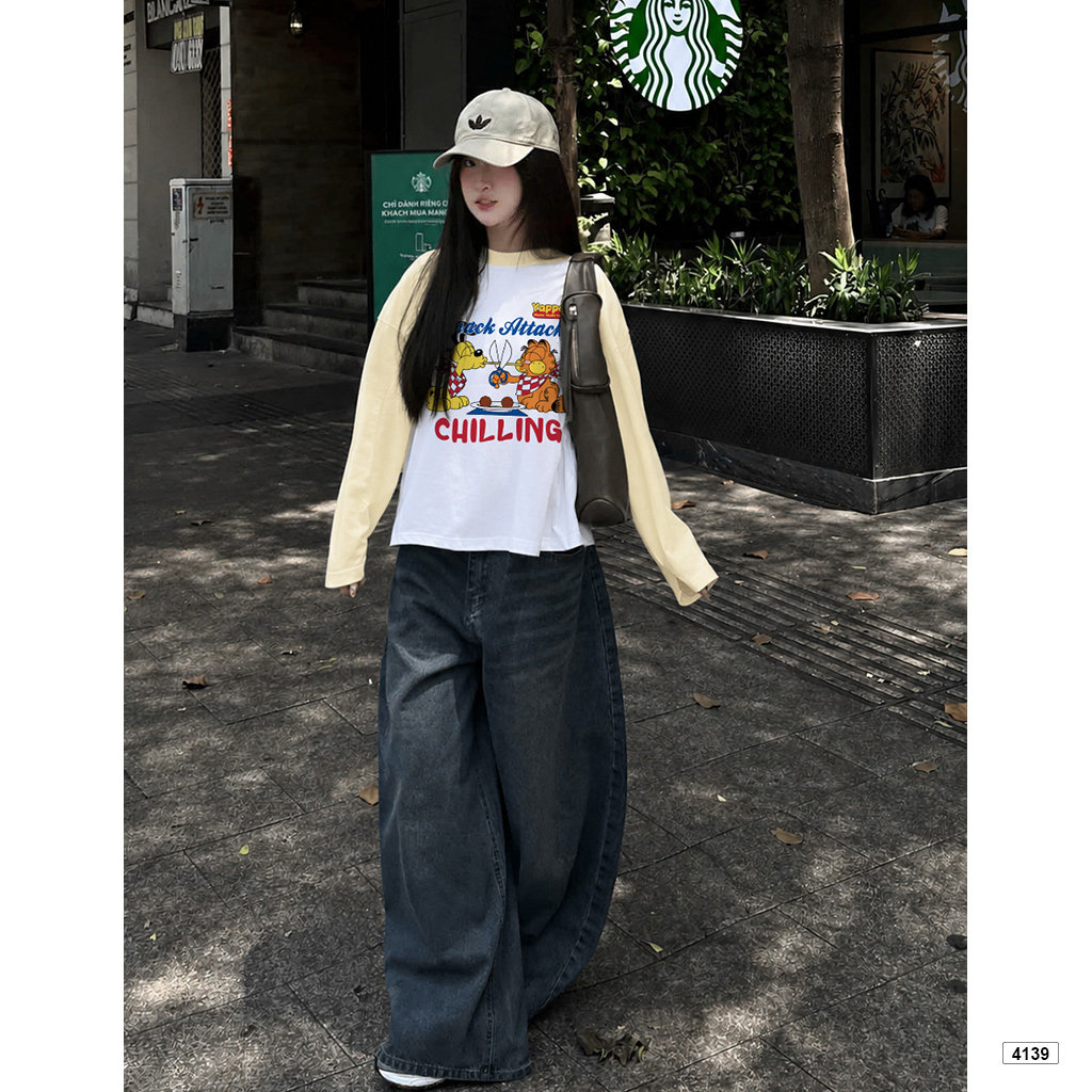 Áo thun boxy raglan tay dài Chilling Miucho 4139_thumbnail_4